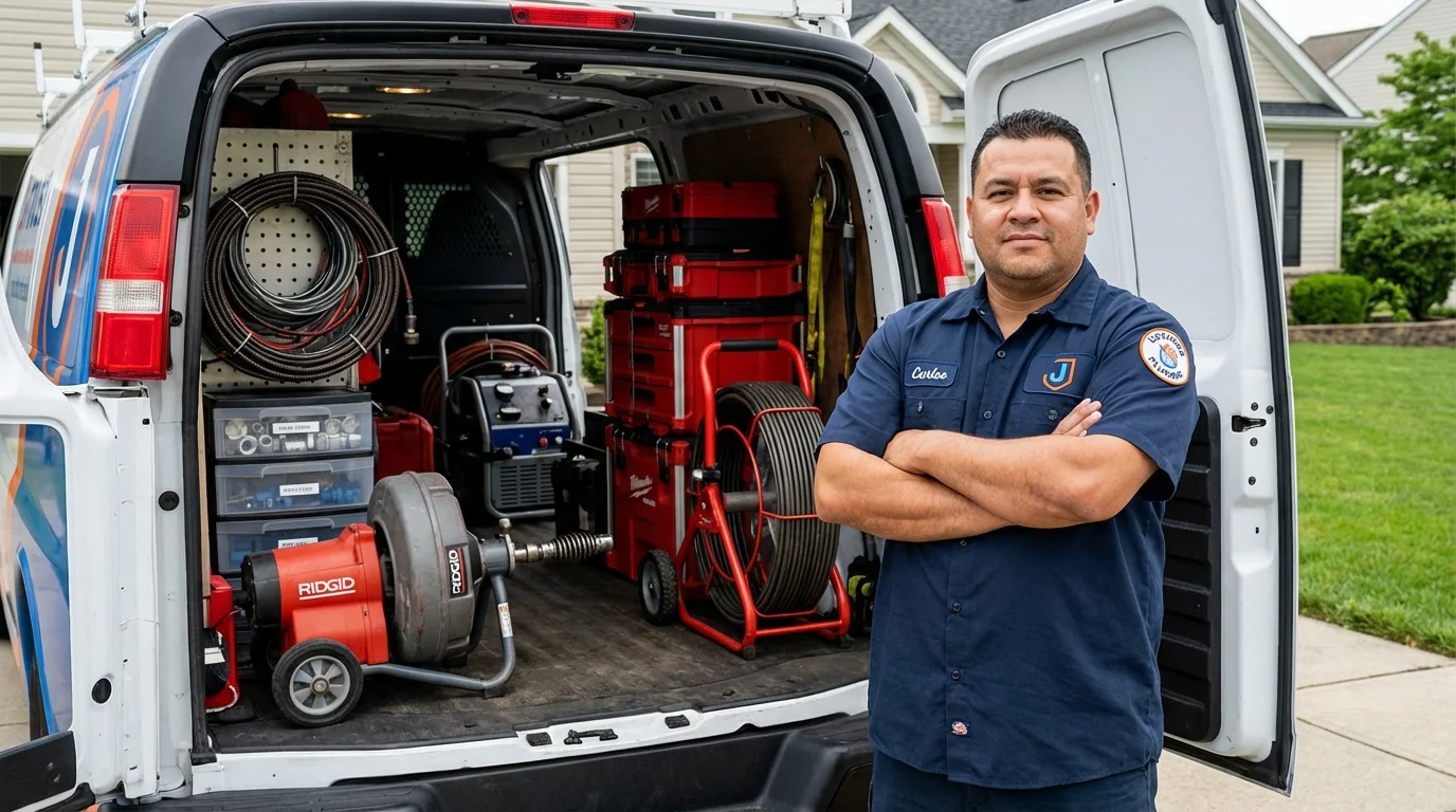 Professional drain cleaning equipment and Johns Plumbing LLC plumber in Sun Valley