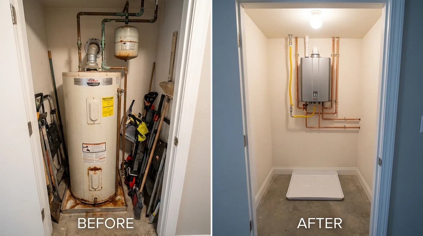 Tank water heater versus wall-mounted tankless unit comparison for Sun Valley, ID homeowners